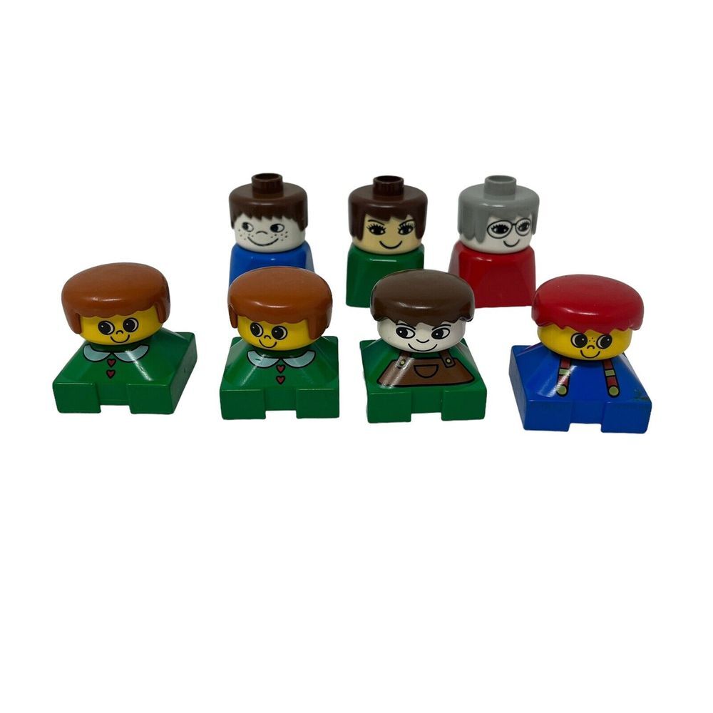 LEGO Duplo Vintage People Figures - Lot of 7 - Boy Girl Human‎ ++